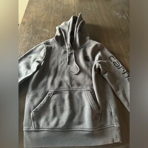 Dark grey relaxed fit carhartt hoodie size extra small